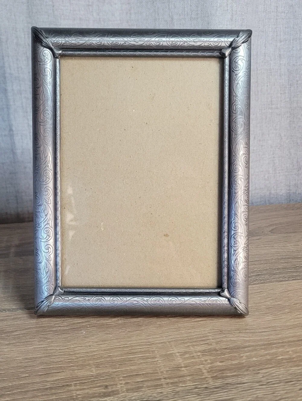 Ornate Silver Photo Frame - Decorative Metal Finish Vintage